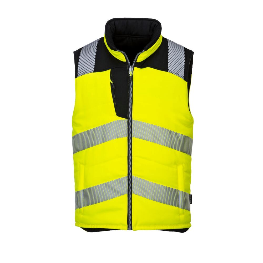 PW374 - PW3 Hi-Vis Reversible Bodywarmer Yellow/Black
