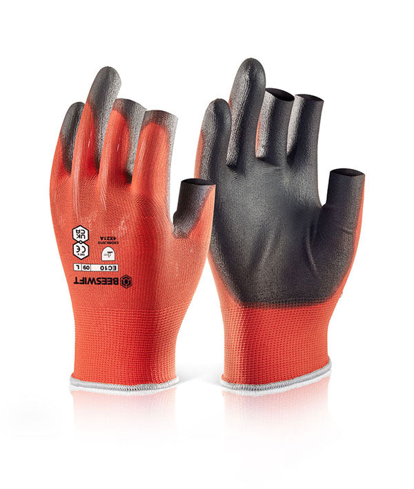 Pu Coated 3 Fingerless Glove M (Size 8)