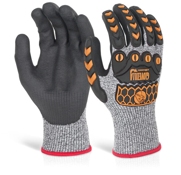Glovezilla Nitrile Palm Coated Glove Grey Xxl