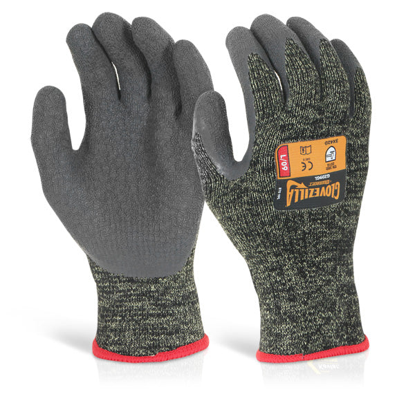 Glovezilla Latex Palm Coated Glove Green Med