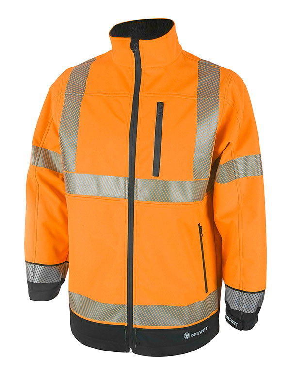 Hivis Two Tone Softshell Or/Blk Sml Sstt