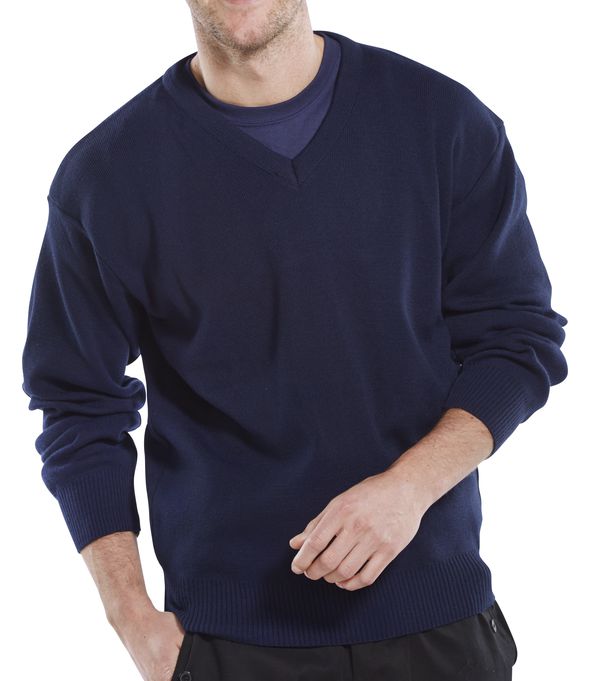 Acrylic Sweater V/N Navy L