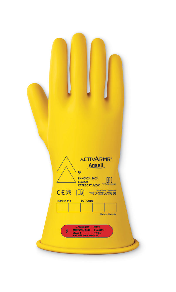 Low Voltage Electrical Insulating Glove (Class 0) 9 L