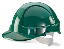 Economy Vented S/Helmet Green Plastic Harness