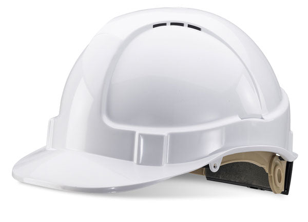 B-Brand Safety Helmet White Wheel Ratchet Headgear