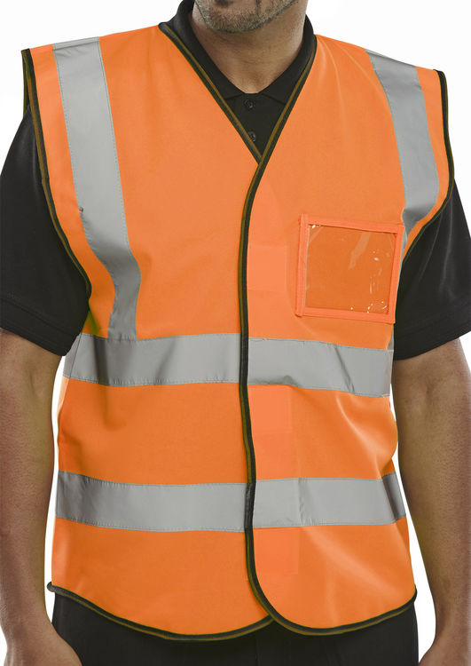 Hi Vis Orange Id Vest Lge