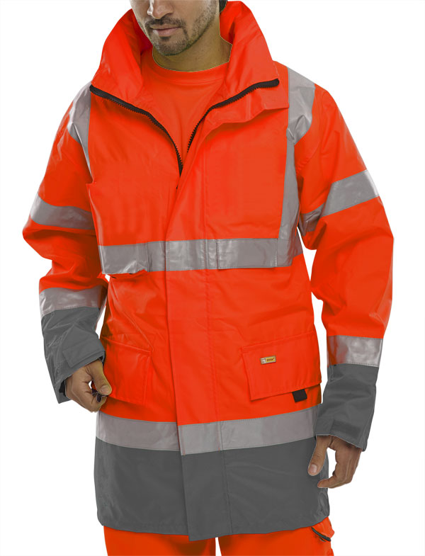 Bd109 Re/Gy Traffic Jacket Med