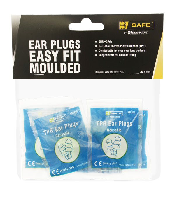 Tpr Easy Fit Ear Plugs Pk 5