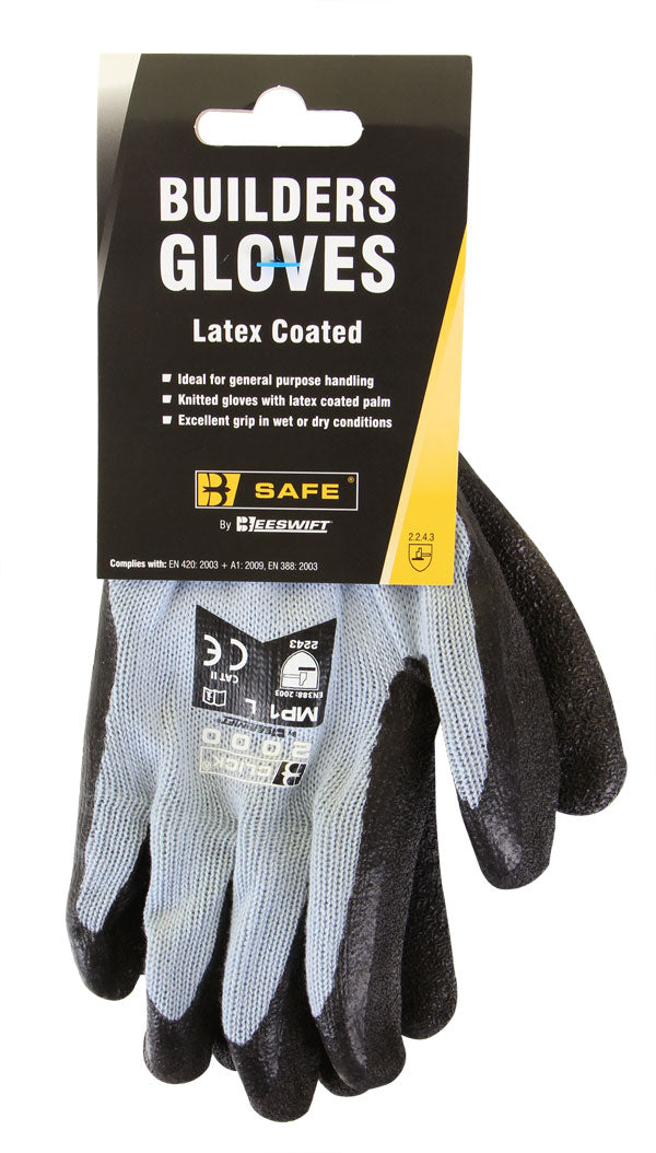 Builders Latex Glove Black Lge