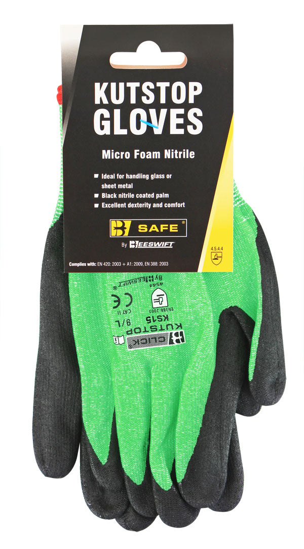 Kutstop Micro Foam Nitrile Green Glove 09/Large