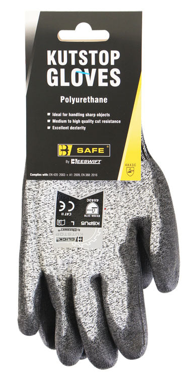 Kutstop Polyurethane Black Glove Lge 09