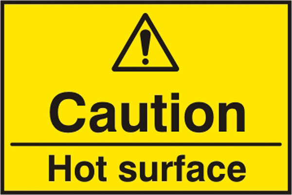 Caution Hot Surface Sav (Pk5) 75Mm X 50Mm