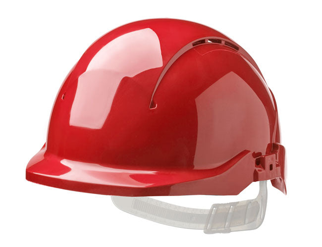 Concept Reduced Peak Vented Safety Helmet Red