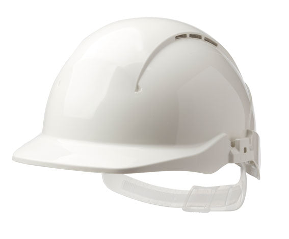 Concept Core Full Peak White Slip Ratchet Vented Helmet