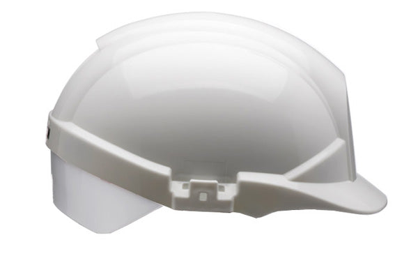 Reflex White Slip Ratchet Helmet With Silver Flash