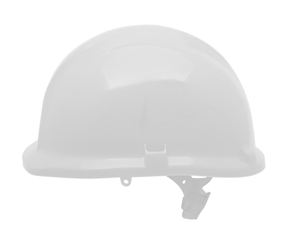 1125 Reduced Peak White Slip Ratchet Helmet