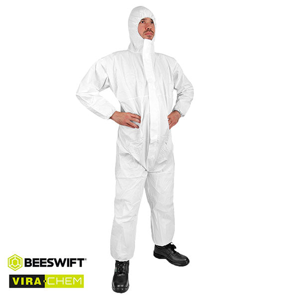 Laminated Type 5/6 Disposable Coverall White Large