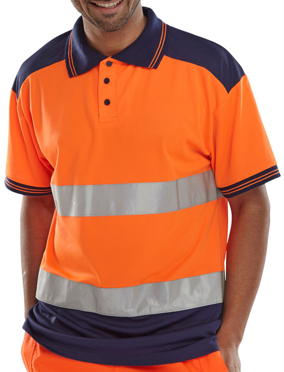 Pk Shirt 2Tone Orange/Navy L