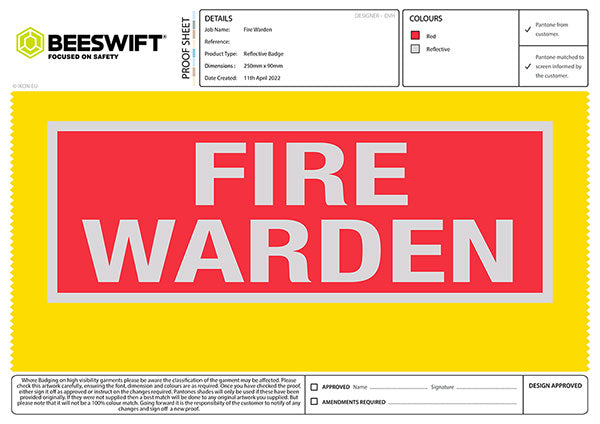 Fire Warden Reflective Back