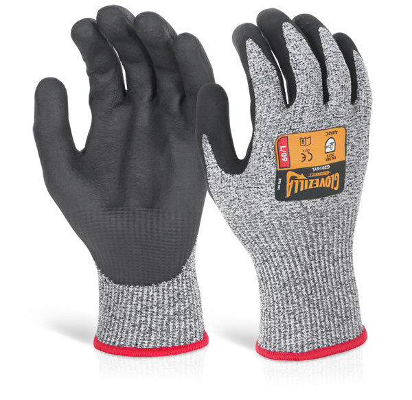 Glovezilla Nitrile Palm Coated Gloves Grey Lge