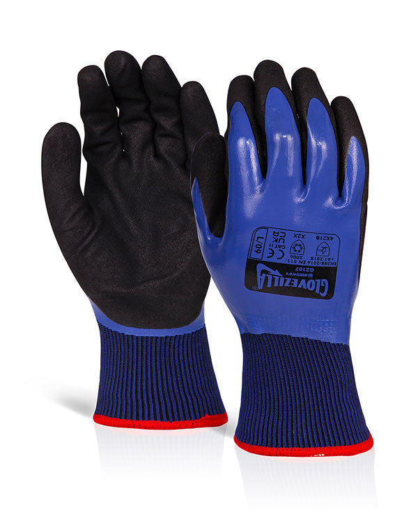 Glovezilla Waterproof Thermal Nitrile Glove Blue Lge (09)