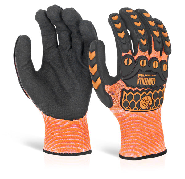 Glovezilla Sandy Nitrile Coated Glove Orange Lge