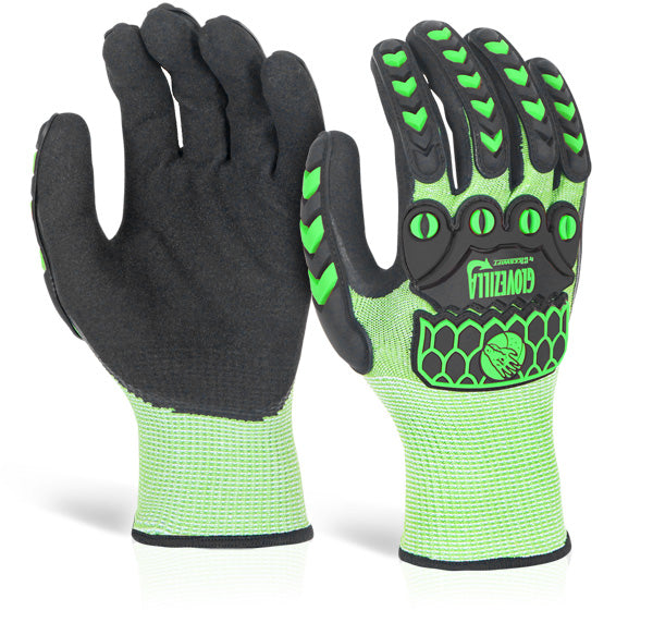 Glovezilla Foam Nitrile Coated Glove Green Lge