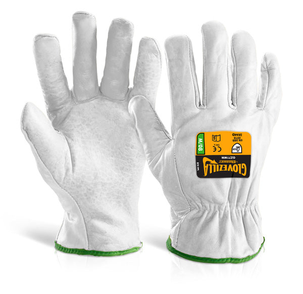 Glovezilla Cut Resistant Drivers Glove White Lge