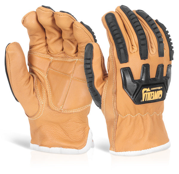 Glovezilla Impact Arc Flash Drivers Glove Brown Lge