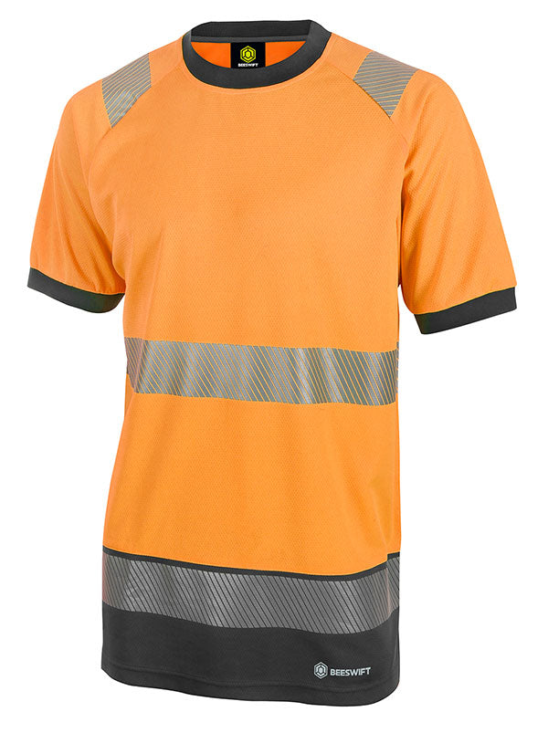 Hivis Two Tone S/S T Shirt Or/Blk 3Xl Bscnt01