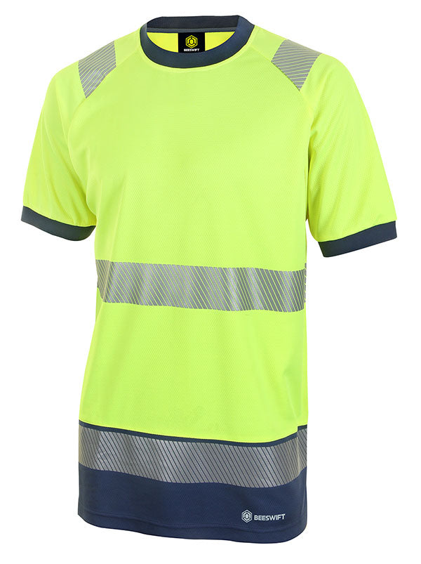 Hivis Two Tone S/S T Shirt Say Yell/Nvy 3Xl Bscnt01