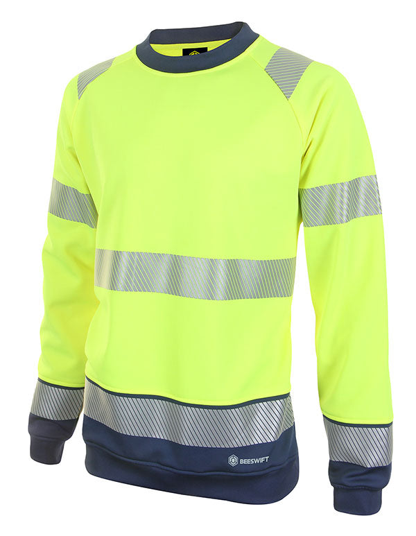 Hivis Two Tone Sweatshirt Sat Yell/Nvy Sml Bsssexec