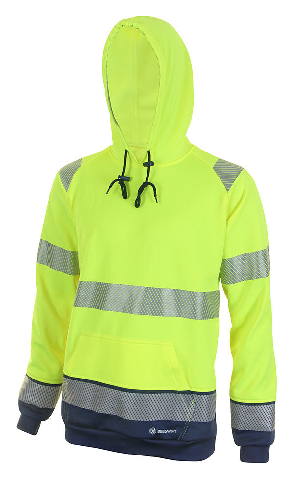 Hivis Two Tone Hoody Sat Yell/ Nvy Sml Bshexec