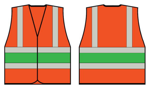 Orange Wceng Vest With Green Band Xxl