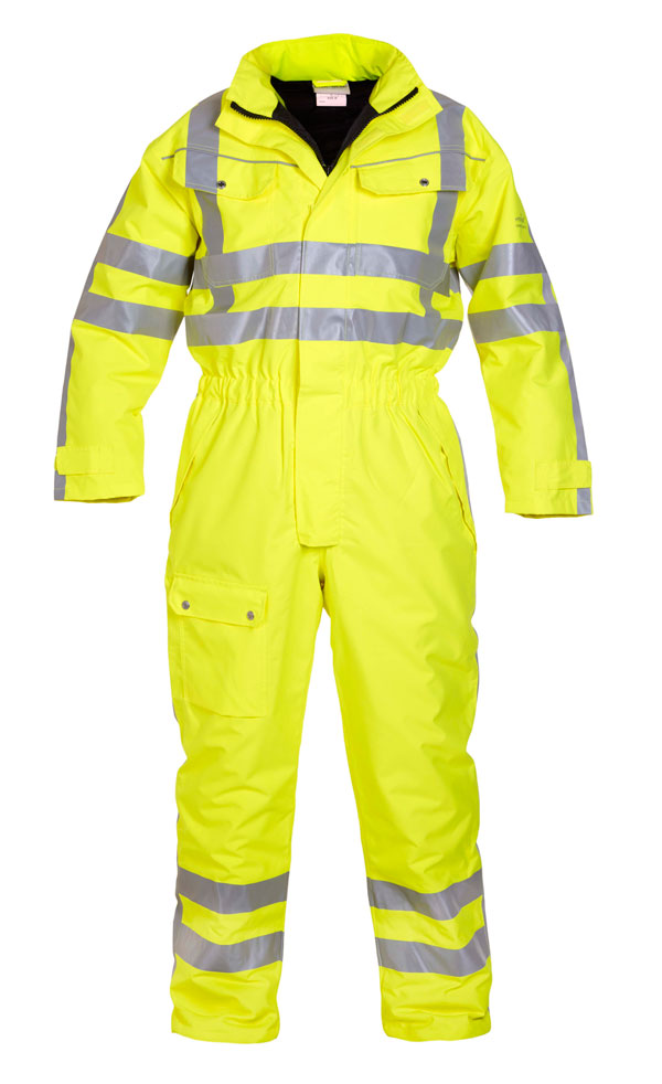 Uelsen Sns Hi Vis Waterproof Quilted Coverall Yellow Med