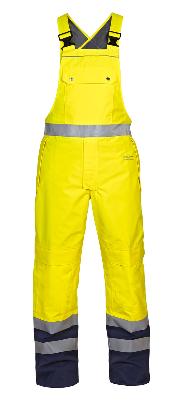 Utting Sns Hi Vis Waterproof Bib & Brace Yellow/Navy 3Xl