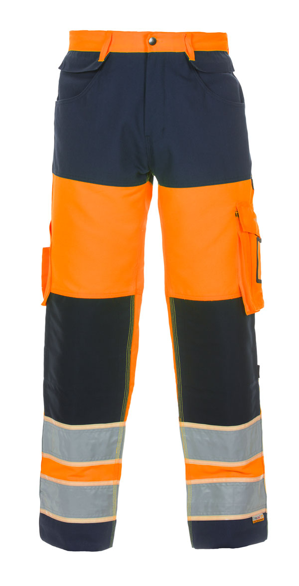 Idstein Hi Vis Gid Two Tone Trouser Orange/Navy 32