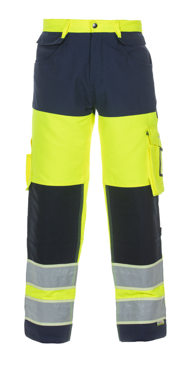 Idstein Hi Vis Gid Two Tone Trouser Yellow/Navy 32