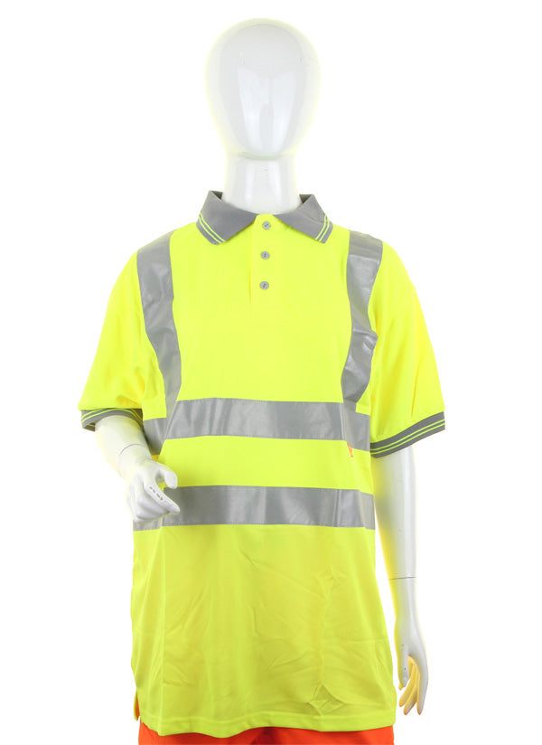 Ladies Hiviz S/S Polo Med