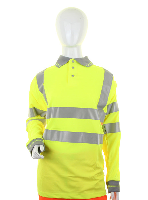 Ladies Hiviz L/S Polo Med