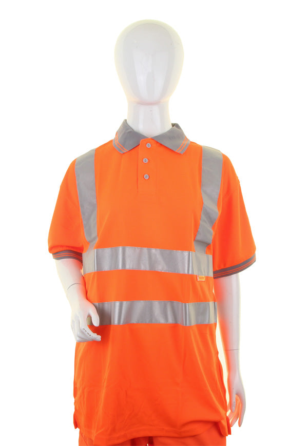 Ladies Hiviz Or S/S Polo Xxl