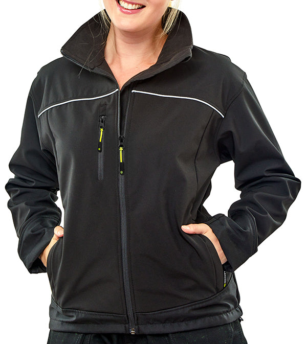 Ladies Black Soft Shell Jkt L (Size 14)