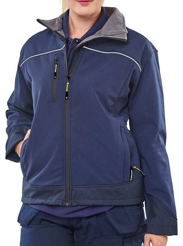 Ladies Navy Soft Shell Jkt L (Size 14)