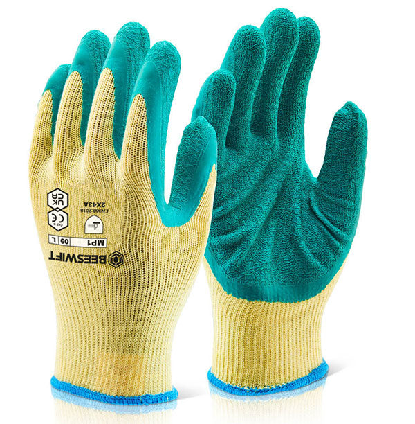 M/P Green Latex P/C Glove L