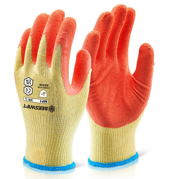 M/P Orange Latex P/C Glove L