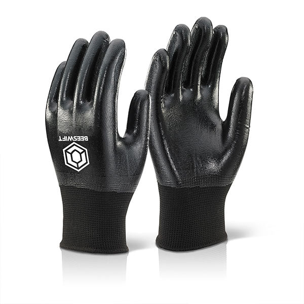 Nitrile F/C Polyester Blk Med