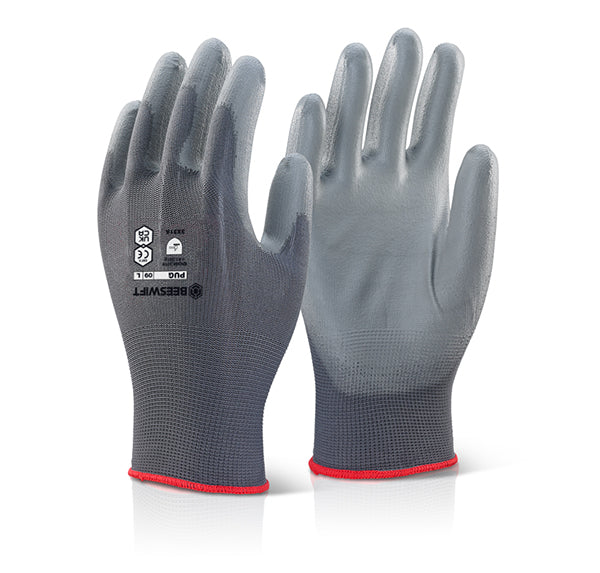 Pu Coated Glove Grey Large