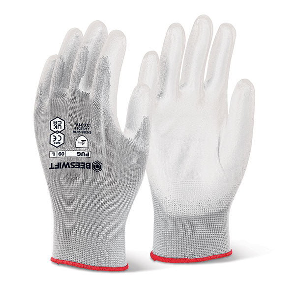 Pu Coated Glove White Large