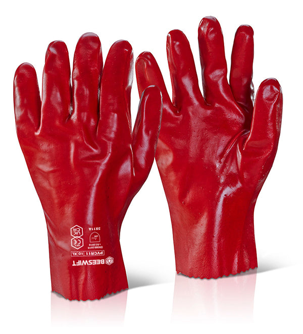 Pvc Gauntlet Red 11"