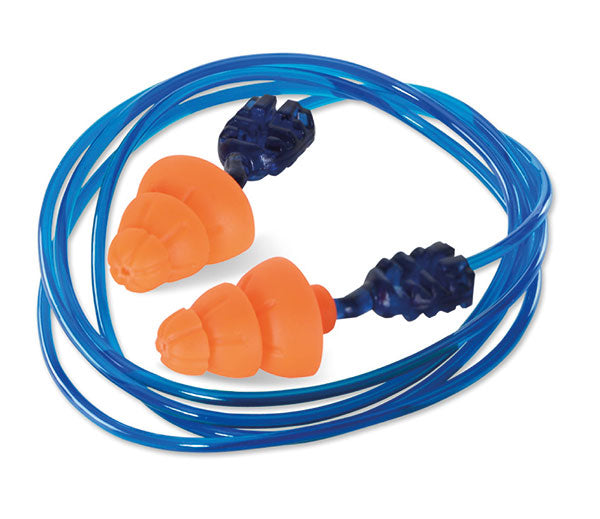 Orange Corded Tri Flange Reusable Ear Plug Snr 34